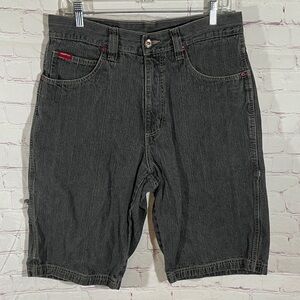 Vintage FUBU Platinum Dark Gray Jean Denim Shorts Size 34